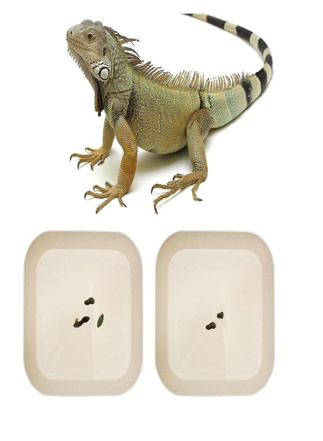 MAGNEECH 2 Pcs Leopard Gecko Potty Pad,Crested Gecko Potty Latrine，Leopard Gecko Tray，Reptile Litter Box，Portable Gecko Tank Accessories (Beige) - Image 1